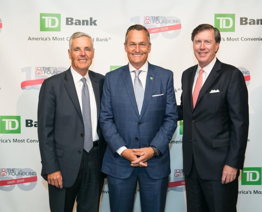 Bill Baccaglini (President & CEO, New York Foundling), Gregory Braca (President & CEO, TD Bank) and Robert E. King, Jr. (New York Foundling Chairman of the Board) at NYF Gala